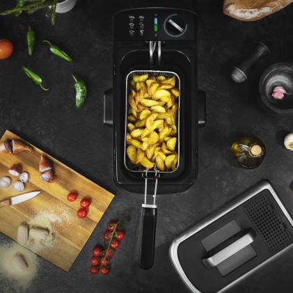 Cecotec CleanFry Infinity 3000 ProFilter Singolo 3 L 2400 W Friggitrice Nero, Acciaio inox