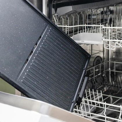 Cecotec PerfectRoast 3000 Barbacoa Electrica de Sobremesa - 3000W - Grill y Plancha - Placa Extraible Antiadherente - Control de Temperatura Independiente - Bandeja Recogegrasas - Color Negro y Gris