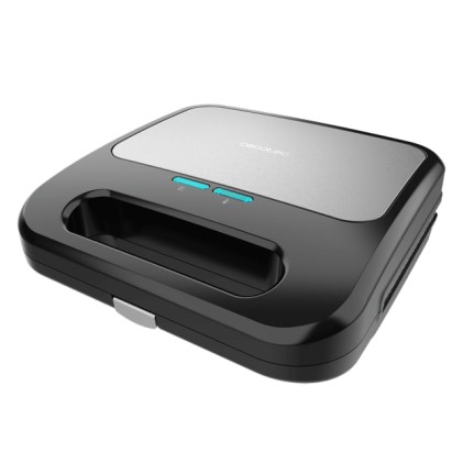 Cecotec Rock nToast 3 in 1 Sandwich Maker 800W - Capacit&agrave; per 2 panini - 3 piastre intercambiabili con rivestimento RockStone - Finiture in acciaio inossidabile