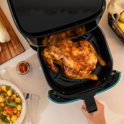 Cecotec Cecofry Full Inox 5500 Friggitrice ad Aria Calda Connessa 1700W 5.5L - Cucina con l App Cecofry dal Cellulare - Pannello Touch Multifunzione - Termostato Regolabile - Finiture in Acciaio Inox