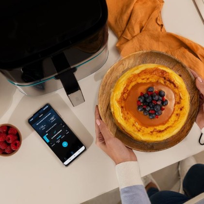 Cecotec Cecofry Full Inox 5500 Friggitrice ad Aria Calda Connessa 1700W 5.5L - Cucina con l App Cecofry dal Cellulare - Pannello Touch Multifunzione - Termostato Regolabile - Finiture in Acciaio Inox