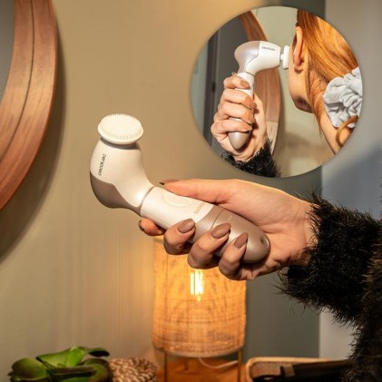 Cecotec 03371 spazzola per la pulizia del viso Spazzola rotante Marrone, Bianco