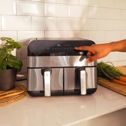 Cecotec Advance 9000 Doppia 9 L Indipendente 2800 W Friggitrice ad aria calda Nero, Acciaio inox