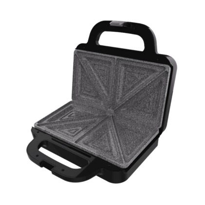 Cecotec Rock'nToast Deep Classic Sandwichera - 1000W - Capacidad para 2 Sandwiches - Placas Triangulares - Antiadherente - Acero Inoxidable - Indicador Luminoso - Base Antideslizante - Color Negro
