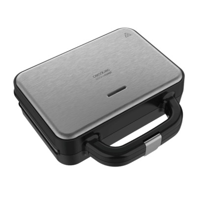 Cecotec Rock'nToast Deep Classic Sandwichera - 1000W - Capacidad para 2 Sandwiches - Placas Triangulares - Antiadherente - Acero Inoxidable - Indicador Luminoso - Base Antideslizante - Color Negro