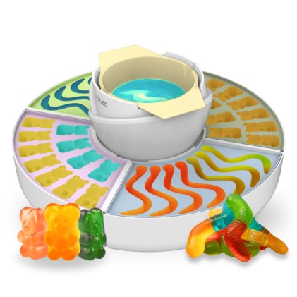 Cecotec Fun and Sugar Gummy Candy Maker - Potenza 40W - Fonduta di cioccolato - Include 4 stampi in silicone - Vassoi rimovibili - Facile da pulire - Bianco