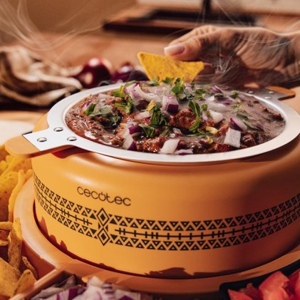 Scalda-taco Cecotec Fun Taco Andale - 40W - Mantiene caldi - Organizzatore - Colorato e divertente - Stampi in silicone - Facile da pulire e trasportare - Giallo
