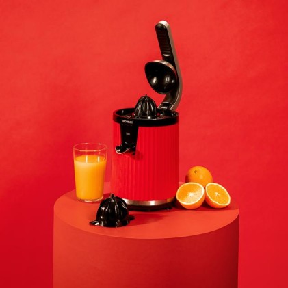 Cecotec Xqueeze RetroJuice 600 Estrattore di succo 600 W Nero, Rosso, Acciaio inox