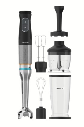 Cecotec 03978 frullatore Frullatore ad immersione 1500 W Nero, Acciaio inox