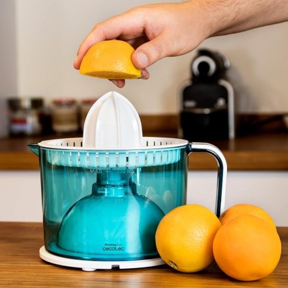 Cecotec ZitrusEasy Basic Spremiagrumi manuale 40 W Trasparente, Turchese, Bianco