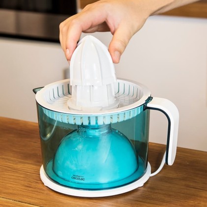 Cecotec ZitrusEasy Basic Spremiagrumi manuale 40 W Trasparente, Turchese, Bianco