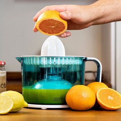 Cecotec ZitrusEasy Basic Spremiagrumi manuale 40 W Trasparente, Turchese, Bianco