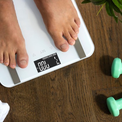 ecotec Surface Precision 9400 Bilancia pesapersone completamente sana - Alta precisione - Piattaforma in vetro temperato - Schermo LCD invertito - Peso massimo. 180 kg