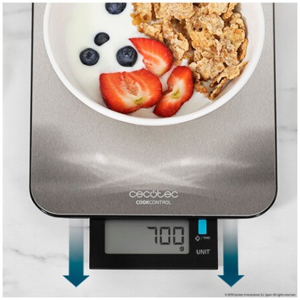 Cecotec 04098 bilancia da cucina Acciaio inox Rettangolo Bilancia da cucina elettronica