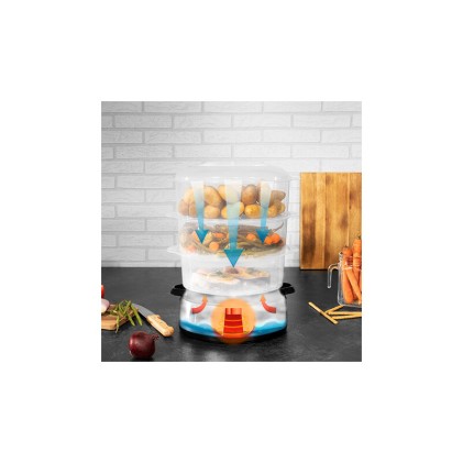 Cecotec Vapovita 3000 Inox pentola a vapore Libera installazione 800 W Nero, Acciaio inox, Trasparente