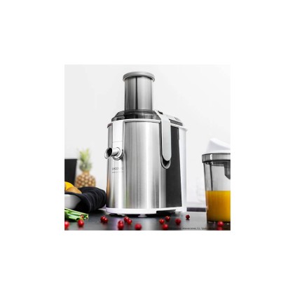 Frullatore orbitale Cecotec StrongTitanium 19000 XXL - 2000W - 19000 giri/min - Serbatoio da 2 litri - Brocca per succhi da 950 ml - Beccuccio antigoccia - Base antiscivolo - Ingresso di alimentazione XXL da 75 mm - Colore acciaio e bianco
