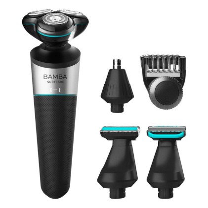 Cecotec Bamba PrecisionCare TwistGroom Rasoio multifunzione 5 in 1 - Per corpo e viso - Facile pulizia IPX5 - Autonomia di 90 minuti - Testina inclusa - Rasoio rotante - Batteria al litio