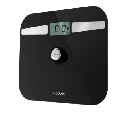 Cecotec Surface Precision EcoPower 10200 Smart Healthy Quadrato Nero, Argento Bilancia pesapersone elettronica