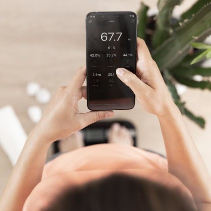 Cecotec Surface Precision EcoPower 10200 Smart Healthy Quadrato Nero, Argento Bilancia pesapersone elettronica