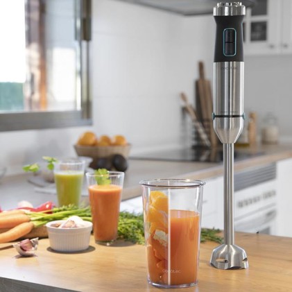 Cecotec Power TitanBlack 1500 XL Cream 0,8 L Frullatore ad immersione 1500 W Nero, Argento