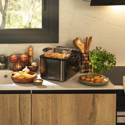 Cecotec Cleanfry Luxury 4000 Singolo 4,2 L Indipendente 3270 W Friggitrice Nero, Acciaio inox