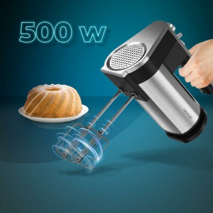 Cecotec PowerTwist 500 Sbattitore manuale 500 W Nero, Acciaio inox