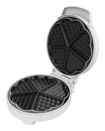 Piastra per waffle Cecotec Fun Gofrestone - Potenza 1000W - Rivestimento antiaderente - Piastra circolare da 19 cm - Spia luminosa - Materiale in acciaio inossidabile - Base antiscivolo - Bianca