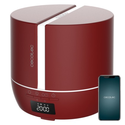 Cecotec PureAroma 550 Connected Garnet Aroma Diffuser 500ml Bluetooth - Display LED - Altoparlante - Timer 12h - 3 modalit&agrave; operative - Copertura 30m2