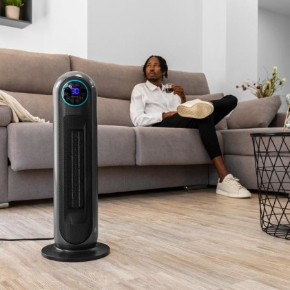 Cecotec 05826 stufetta elettrica Interno Nero, Acciaio inox 2200 W Riscaldatore ambiente elettrico con ventilatore