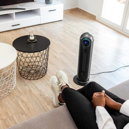 Cecotec 05826 stufetta elettrica Interno Nero, Acciaio inox 2200 W Riscaldatore ambiente elettrico con ventilatore