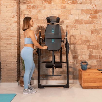 Panca per inversione Cecotec Drumfit Inversion 1800 - Supporta fino a 120 kg - Include accessori - Pieghevole - Altezza regolabile - Livelli multipli - Nero