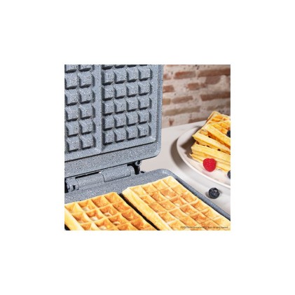 Cecotec Fun Gofrestone Piastra per waffle doppia 1200W - Capacit&agrave; per 2 waffle - Rivestimento antiaderente RockStone - Termostato regolabile - Waffle di grande formato