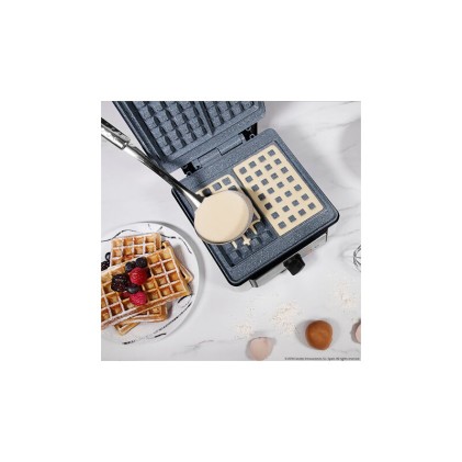 Cecotec Fun Gofrestone Piastra per waffle doppia 1200W - Capacit&agrave; per 2 waffle - Rivestimento antiaderente RockStone - Termostato regolabile - Waffle di grande formato