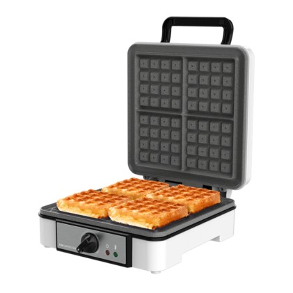 Cecotec 08017 piastra per waffle 4 waffle 1200 W Acciaio inox, Bianco