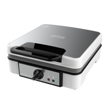 Cecotec 08017 piastra per waffle 4 waffle 1200 W Acciaio inox, Bianco