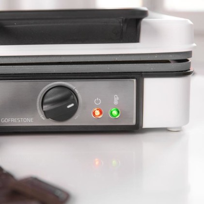 Cecotec 08017 piastra per waffle 4 waffle 1200 W Acciaio inox, Bianco