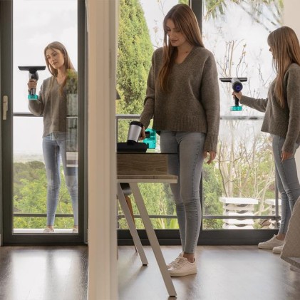 Cecotec Conga Rockstar 3700 Glass aspirapolvere senza filo Nero, Argento, Turchese Senza sacchetto