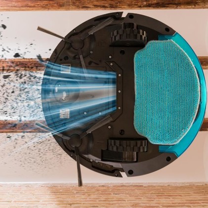 Robot aspirapolvere Cecotec Conga 999 Map Genesis - Navigazione giroscopica - Bluetooth - Autonomia batteria 120 min - Aspirazione 2000 Pa - Funzione lavaggio - Wi-Fi - Controllo tramite app - Telecomando - Nero