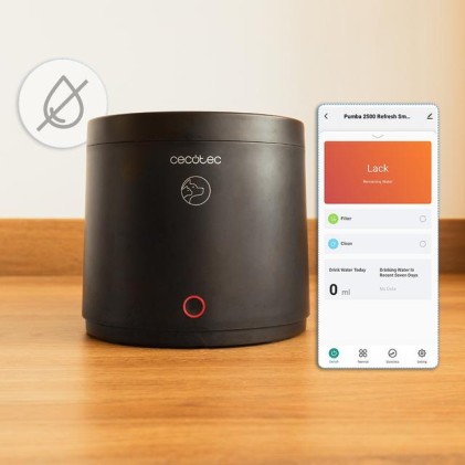 Cecotec Pumba 2500 Refresh Smart distributore di cibo e acqua per cani e gatti Plastica Nero Universale Abbeveratoio automatico per animali domestici