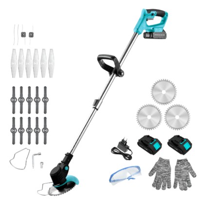 Cecotec FastCut 3000 Freemove Decespugliatore/Tagliabordi - 650W - 2000mAh - Accessori inclusi - Multifunzionale - Testine di taglio incluse - Altezza regolabile - Nero e blu
