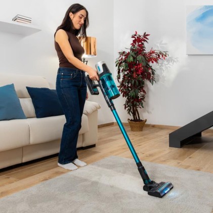 Cecotec A01_EU01_102266 scopa elettrica Aspirapolvere a bastone 2 in 1 Batteria Ciclonico Senza sacchetto 0,6 L 215 W Nero, Blu 2,6 Ah
