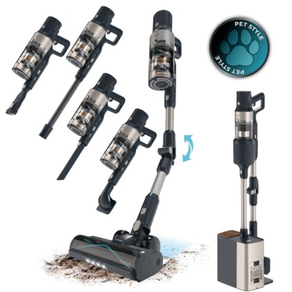 Cecotec Conga Rockstar 5500 Hurricane Station Pet Flex Aspirapolvere verticale Batteria Secco Senza sacchetto 700 W Nero