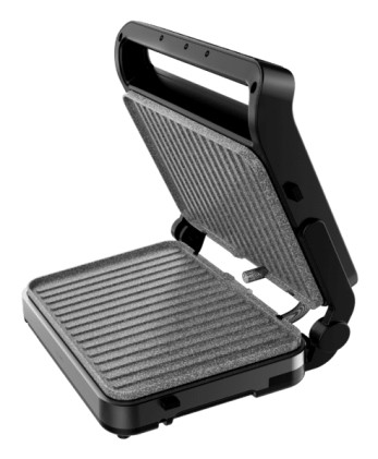 Cecotec Rock'nGrill 2000 PerfectCook Parrilla Electrica con Sonda de Temperatura Inteligente - 2000W - Placas Desmontables - Acabado en Acero Inoxidable - Bandeja Recogegrasas - 30x23cm - Color Negro