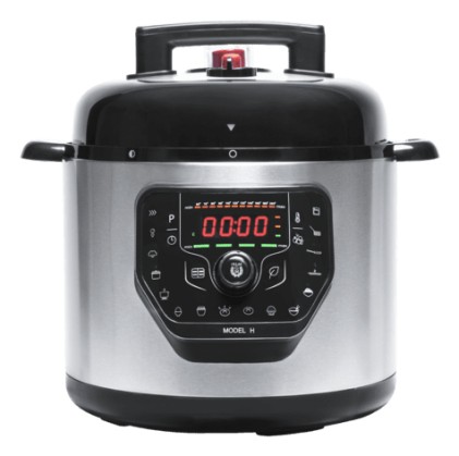Pentola a pressione elettrica Cecotec GM H 6L - Programmabile - Pentola antiaderente - Multifunzionale - Include ricettario - Accessori inclusi - Modalit&agrave; preimpostate - Nero e argento