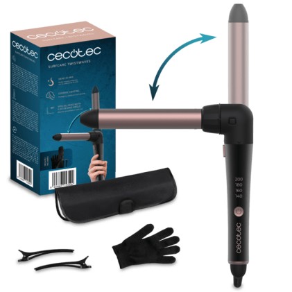 Cecotec SurfCare 3200 TwistWaves Ferro arricciacapelli Caldo Nero