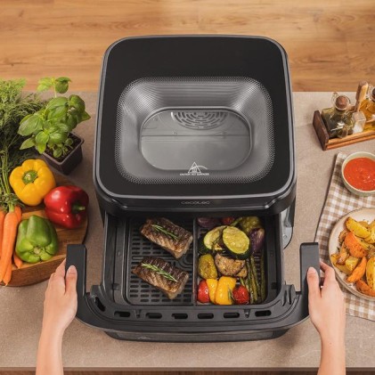 Cecotec Cecofry Advance 10000 Full Vision Doppia 10 L Indipendente 2200 W Friggitrice ad aria calda Nero