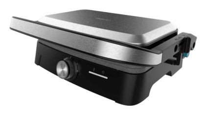 Cecotec Rock'nGrill 1500 Full Open Parrilla Electrica - 1500W - Temperatura Regulable - Antiadherente - Apertura 180Вє - Bandeja Recogegrasas - Superficie Cocinado 281x173mm - Color Acero