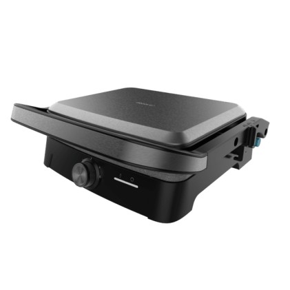 Cecotec Rock'nGrill 2000 Full Open Parrilla Electrica - 2000W - Antiadherente - Temperatura Regulable - Apertura 180Вє - Bandeja Recogegrasas - Superficie Cocinado 279x229mm - Color Gris