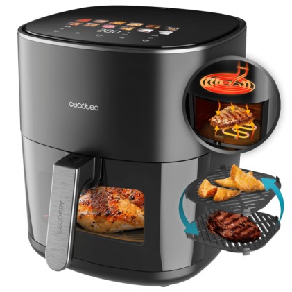 Cecotec Cecofry&Grill Duoheat 6500 Singolo 6,5 L Indipendente 2200 W Friggitrice ad aria calda Nero