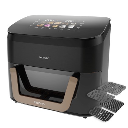 Cecotec Cecofry and Grill Smokin' 11000 Plus Freidora de Aire - 2900W - Capacidad 11L - Temperatura Regulable hasta 200ВєC - Ahumador Integrado - Ventana de Visualizacion - Color Negro